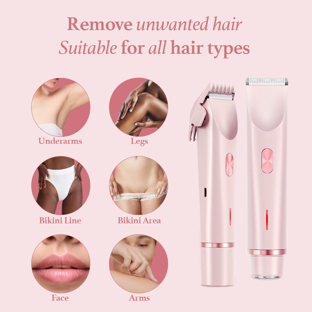 2 in 1 Painless Bikini & Facial Hair Trimmer