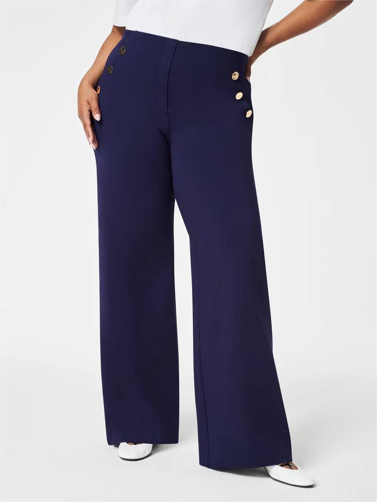 SlimChic Wide Button Trousers