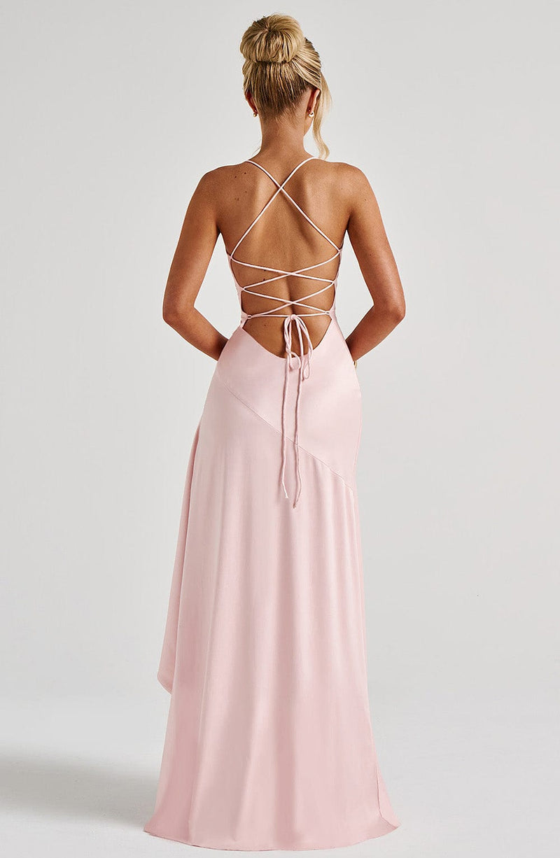 Scarlet Elegance High-Low Gown